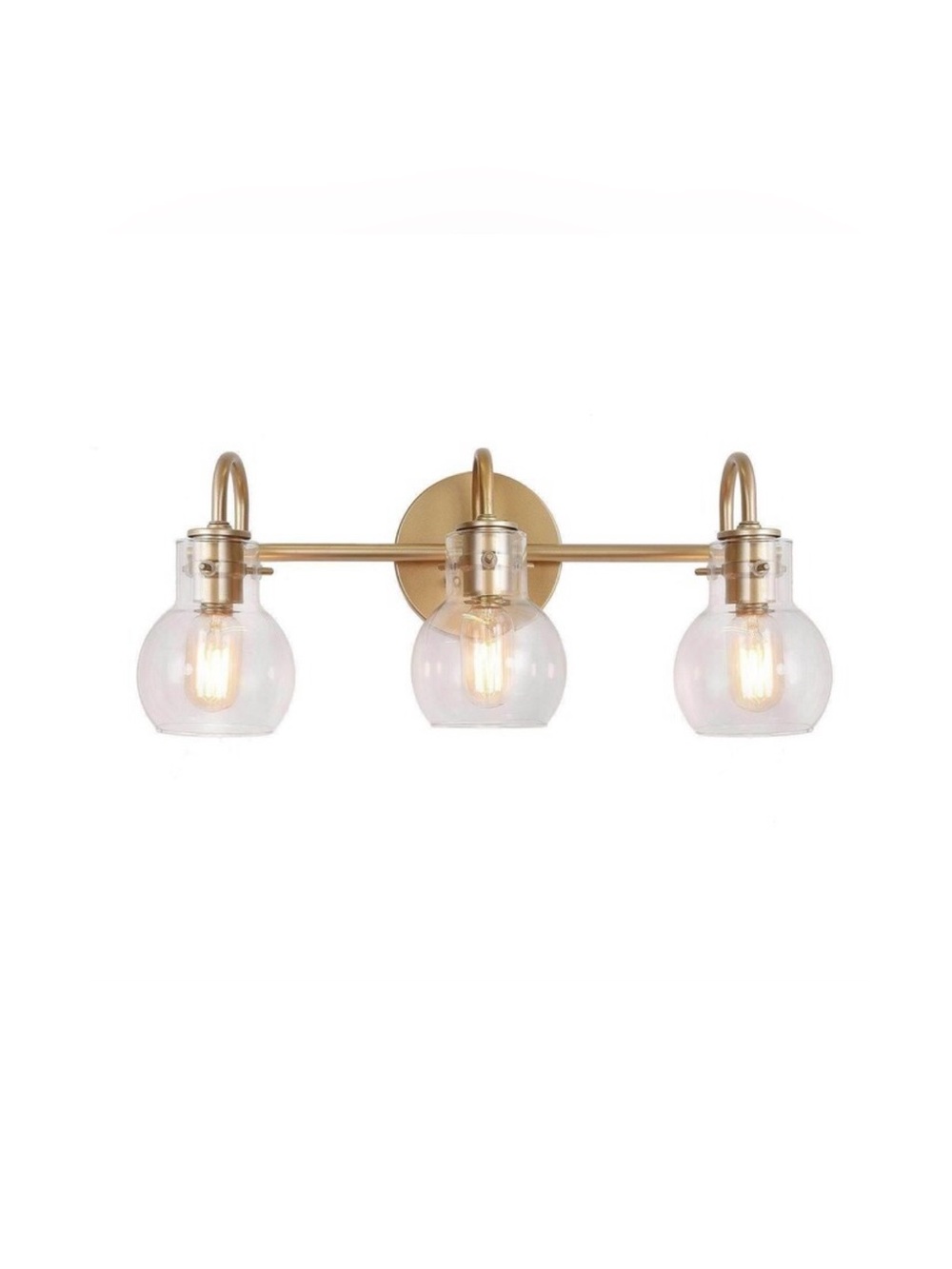 New LNC persuit Modern Glass Globe Vanity Light in Brushed Gold